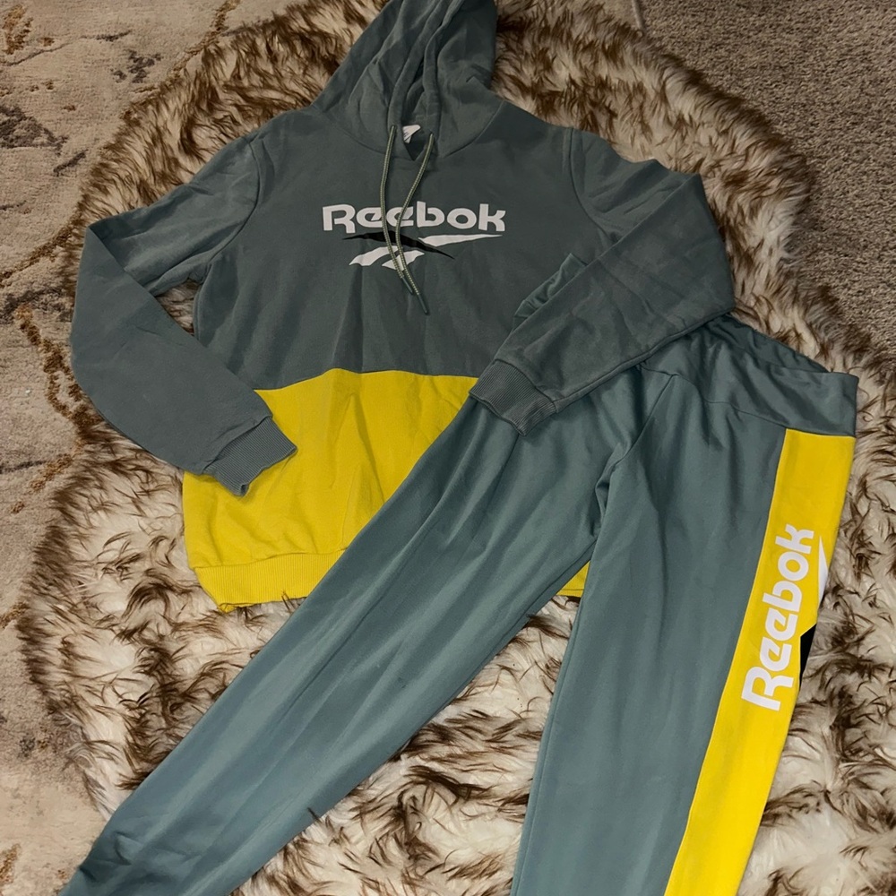 Reebok Green and Yellow Tracksuit